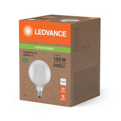 Ampoule LED GLOBE CLASSIC FILAMENT G125 E27/11,6W/230V 4000K - Ledvance