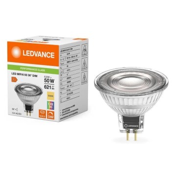 Ampoule LED gradable MR16 GU5,3/6,8W/12V 3000K 36° IRC 90 - Ledvance
