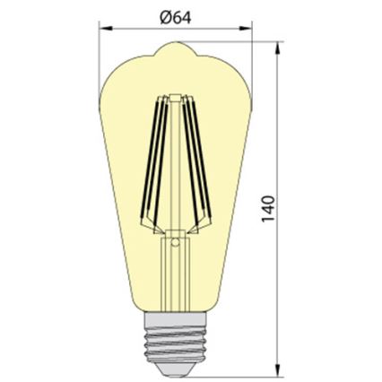 Ampoule LED LEDSTAR AMBER ST64 E27/10W/230V 2200K