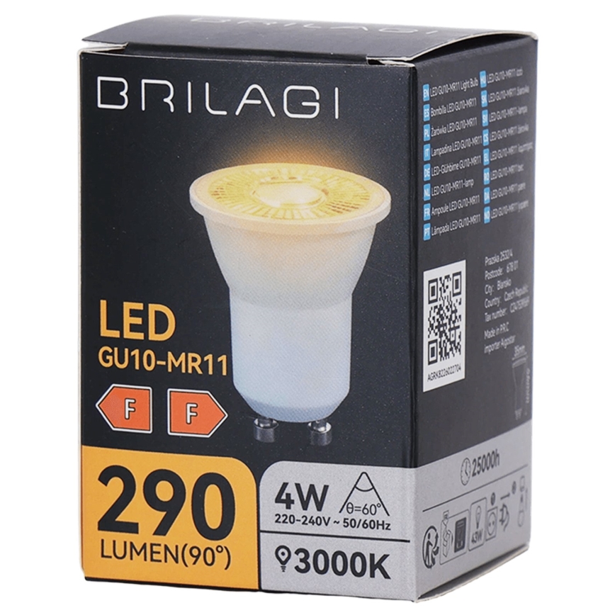 Ampoule LED MR11 GU10/4W/230V 3000K 60° - BRILAGI