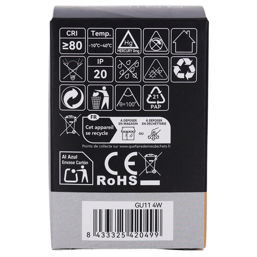 Ampoule LED MR11 GU10/4W/230V 3000K - BRILAGI