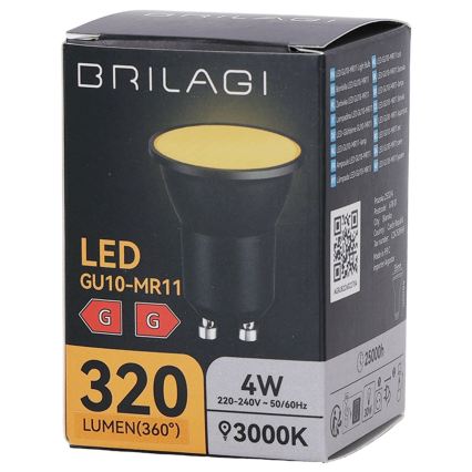 Ampoule LED MR11 GU10/4W/230V 3000K noire - BRILAGI