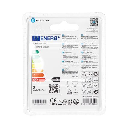 Ampoule LED MR16 GU5,3/3W/12V 6500K - Aigostar