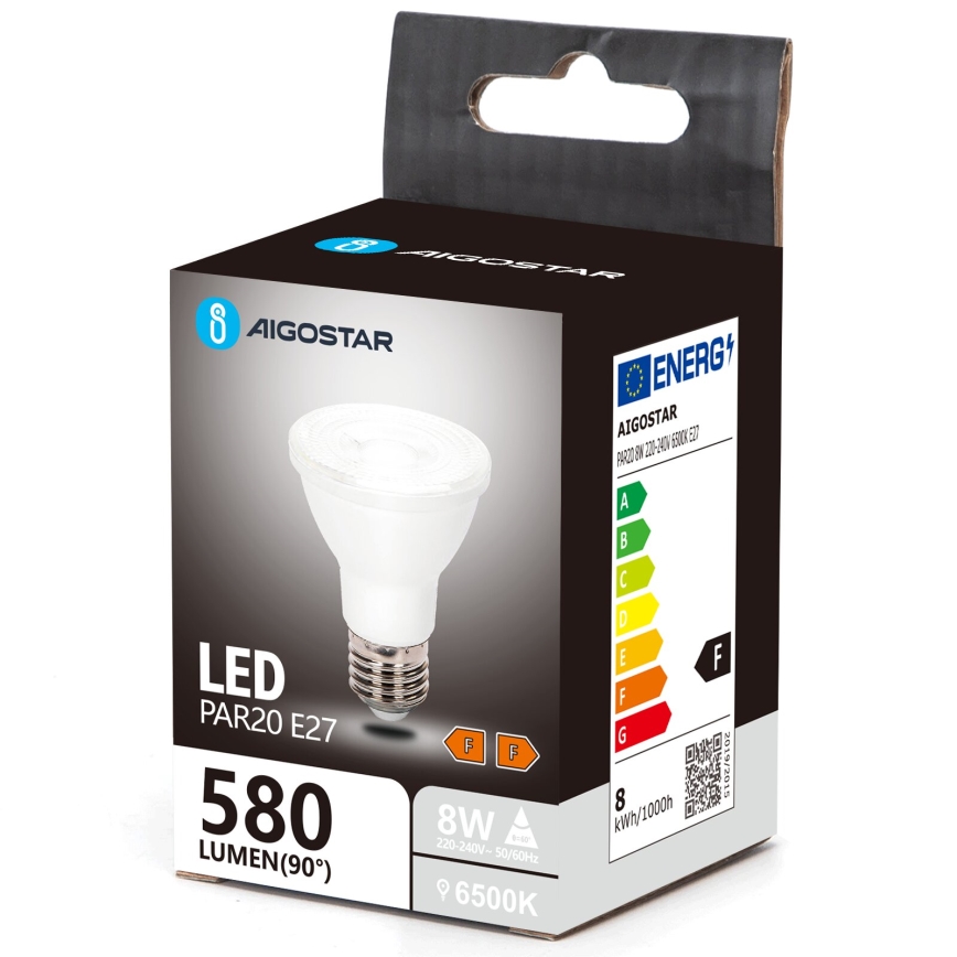 Ampoule LED PAR20 E27/8W/230V 6500K - Aigostar