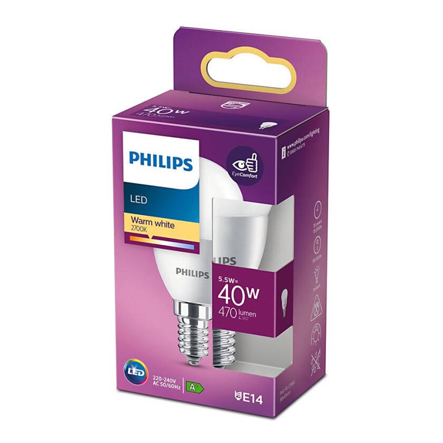 Ampoule LED Philips P45 E14/5,5W/230V 2700K