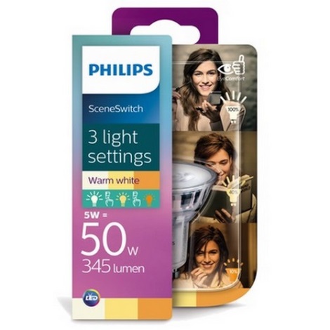Ampoule LED Philips SCENE SWITCH GU10/5W/230V 2200K-2700K