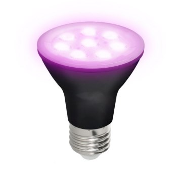Ampoule LED pour croissance des plantes PLANTY E27/7W/230V 1200K noire