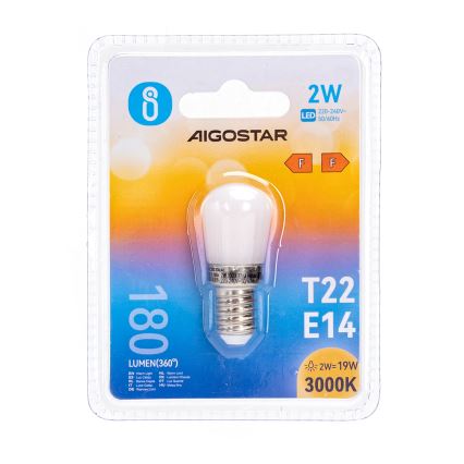 Ampoule LED pour frigo T22 E14/2W/230V 3000K - Aigostar