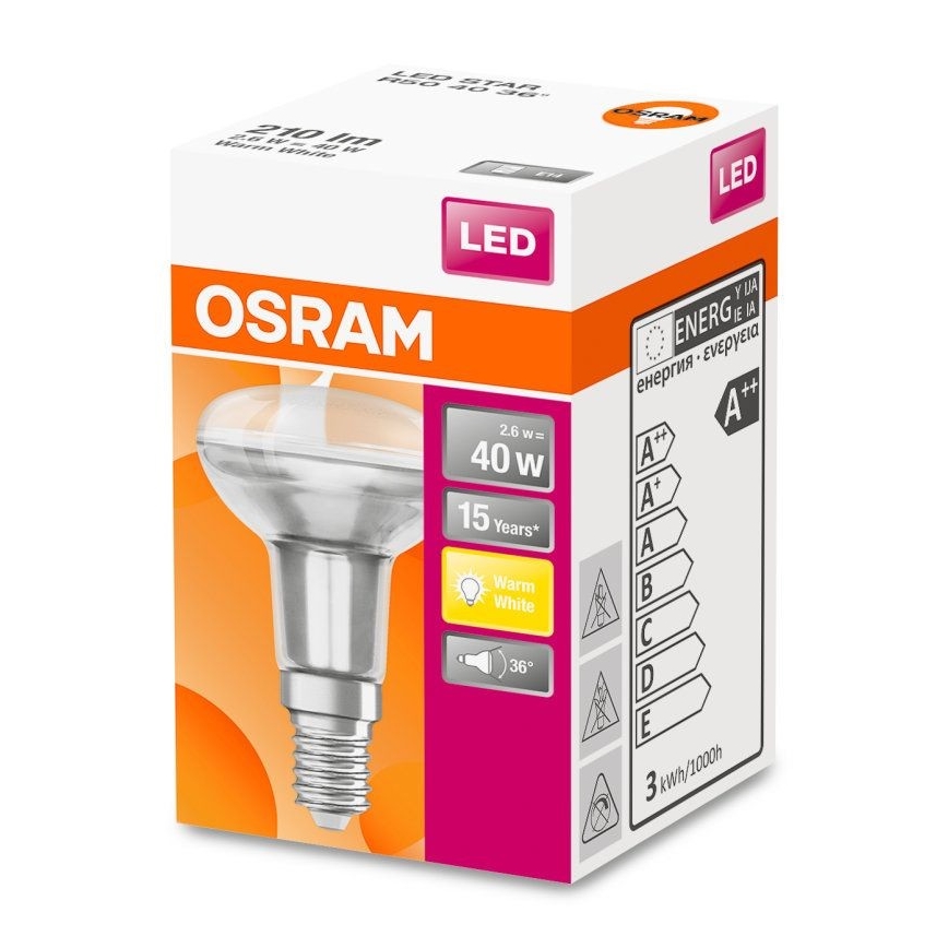 Ampoule LED R50 E14/2,6W/230V 2700K - Osram
