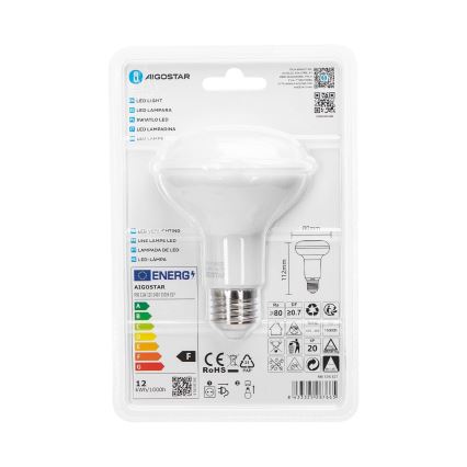 Ampoule LED R80 E27/12W/230V 3000K - Aigostar