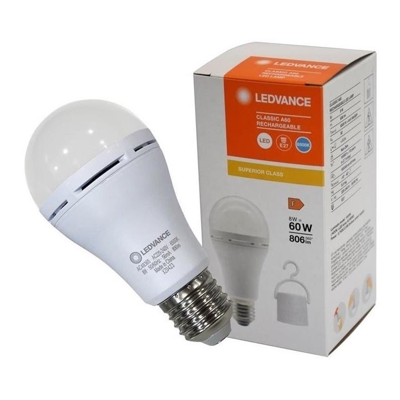 Ampoule LED RECHARGEABLE A60 E27/8W/230V 6500K - Ledvance