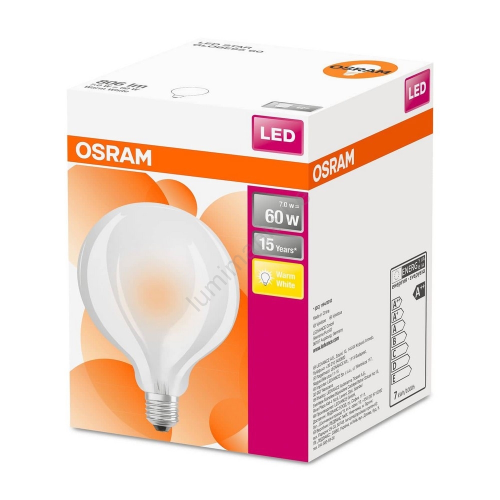 Ampoule LED RETROFIT E27/7W/230V 2700K Osram Lumimania