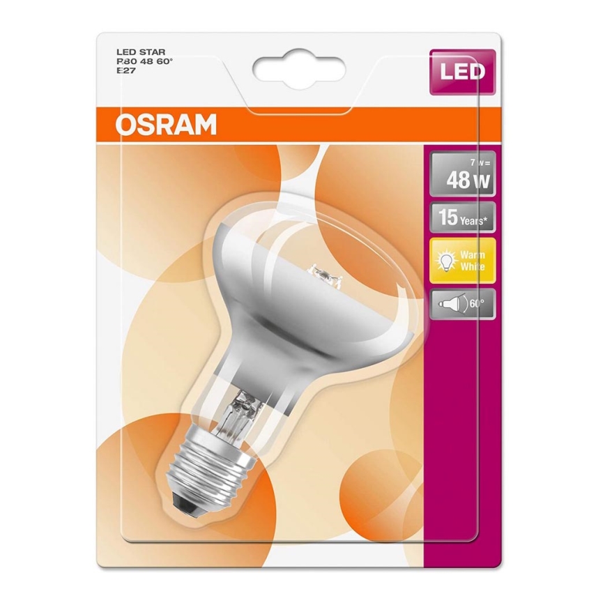 Ampoule LED RETROFIT R80 E27/7W/230V 2700K - Osram