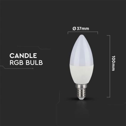 Ampoule LED RGB à intensité variable E14/4,8W/230V 4000K + télécommande