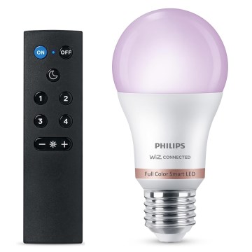 Ampoule LED RGB dimmable Philips SMART A60 E27/8,5W/230V 2200–6500K + télécommande