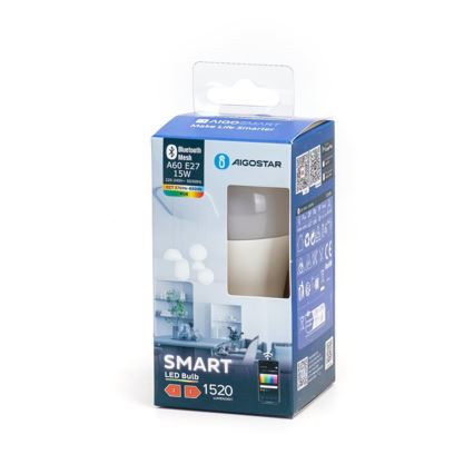 Ampoule à intensité variable LED RGBW MESH Connecté A60 E27/15W/230V 2700-6500K - Aigostar