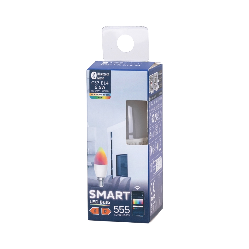 Ampoule à intensité variable LED RGBW C37 E14/6,5W/230V 2700-6500K - Aigostar