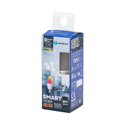 Ampoule à intensité variable LED RGBW C37 E27/6,5W/230V 2700-6500K - Aigostar