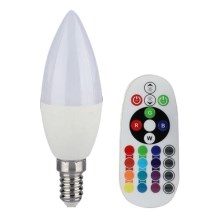 Ampoule LED RVB à intensité variable E14/3,5W/230V 4000K + télécommande