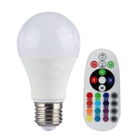 Ampoule LED RVB à intensité variable E27/6W/230V 6400K + télécommande