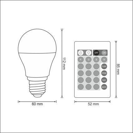 Ampoule LED RVB E27/6W/230V à intensité variable 3000K