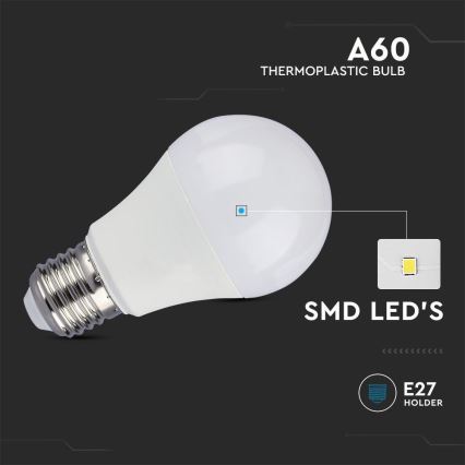 Ampoule LED SAMSUNG CHIP A60 E27/8,5W/230V 6500K