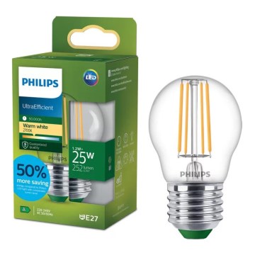 Ampoule LED ULTRAEFFICIENT VINTAGE Philips P45 E27/1,2W/230V 2700K