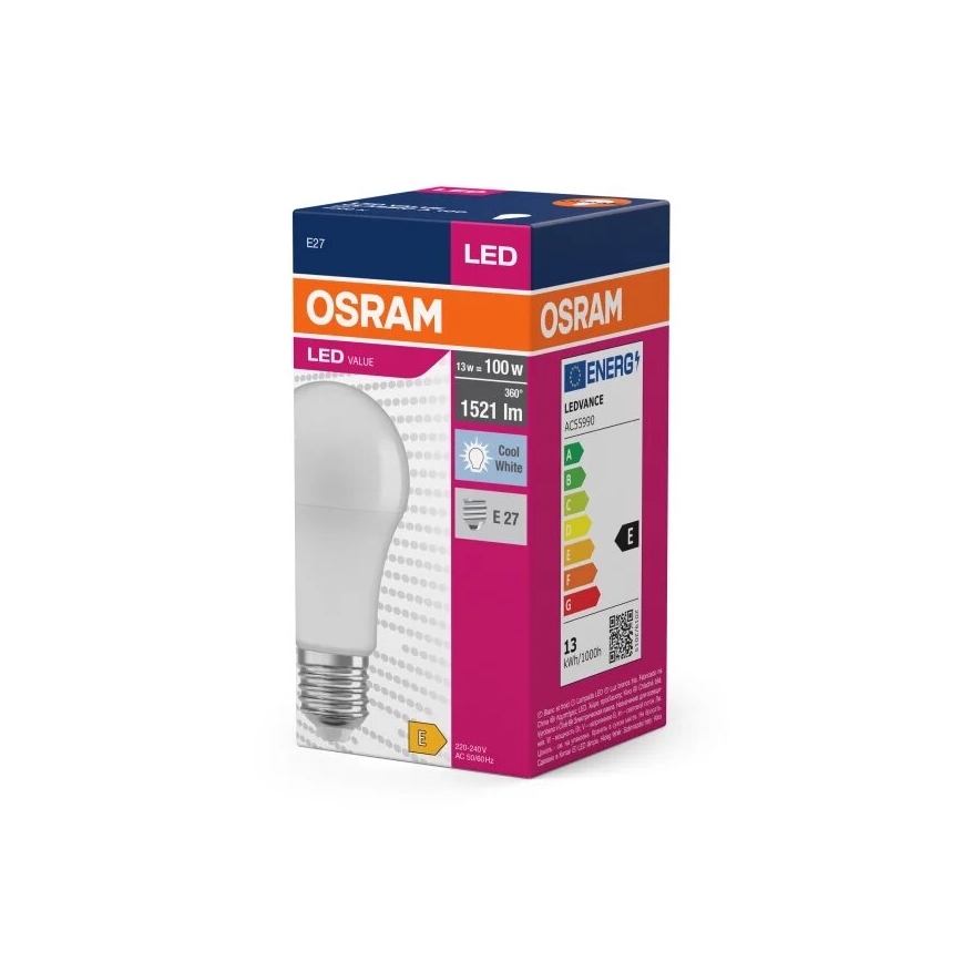 Ampoule LED VALUE A100 E27/13W/230V 4000K - Osram