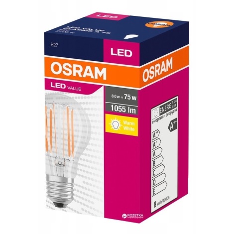 Ampoule LED VALUE A60 E27/8W/230V 2700K - Osram