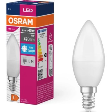 Ampoule LED VALUE B40 E14/4,9W/230V 6500K - Osram