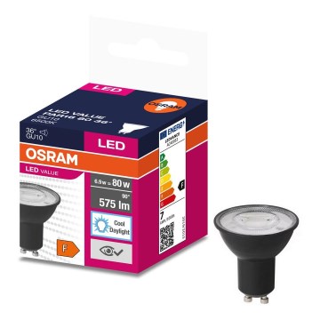 Ampoule LED VALUE PAR16 GU10/6,9W/230V 4000K 36° noir - Osram