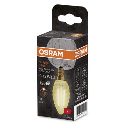 Ampoule LED VINTAGE E14/1,5W/230V 2400K - Osram