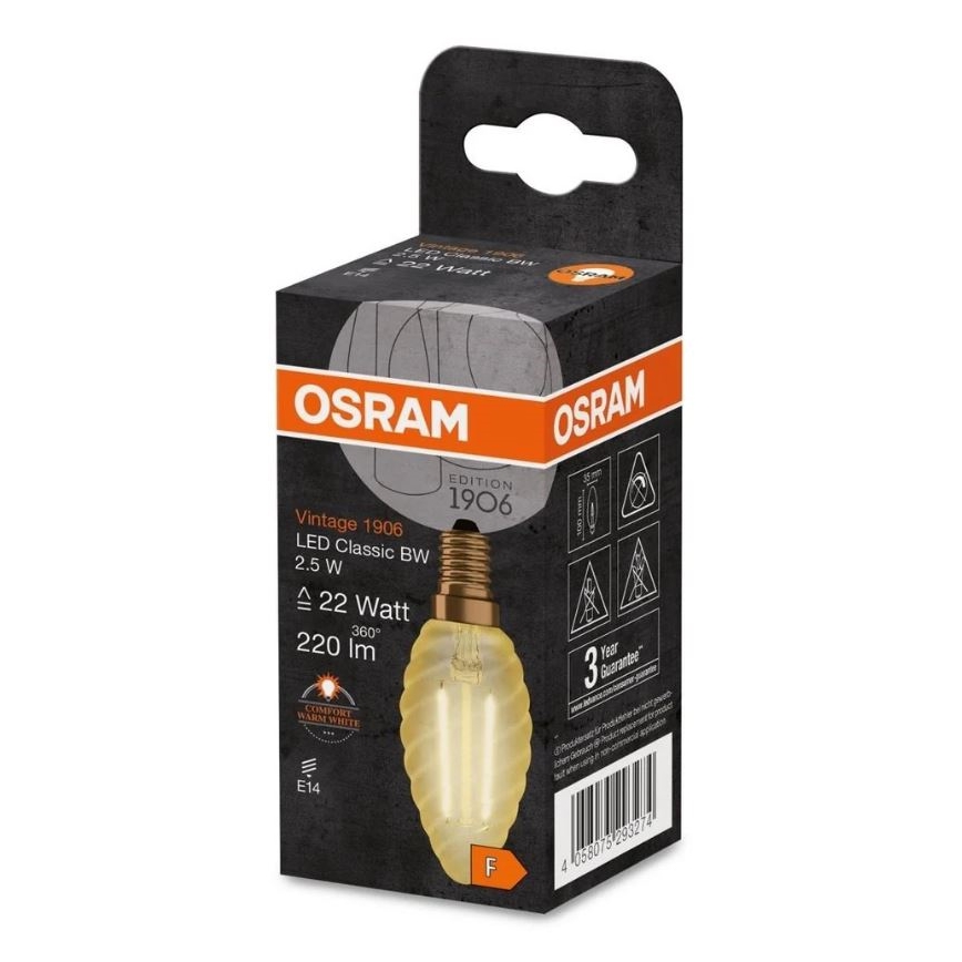 Ampoule LED VINTAGE E27/2,5W/230V 2400K - Osram