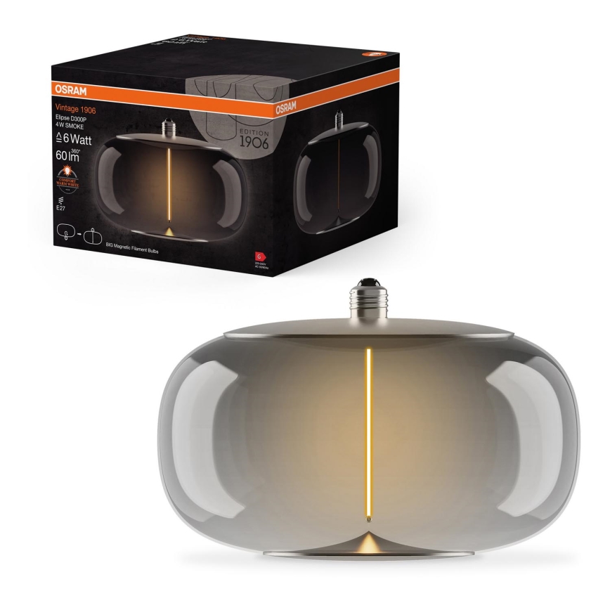 Ampoule LED VINTAGE FILAMENT E27/4W/230V 1800K fumé - Osram