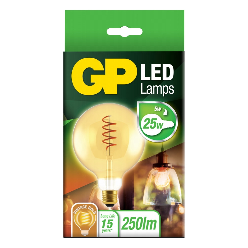 Ampoule LED VINTAGE G125 E27/5W/230V 2000K - GP