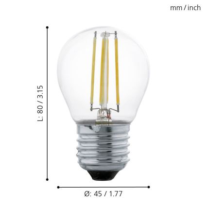 Ampoule LED VINTAGE G45 E27/4W/230V 2700K - Eglo 11762