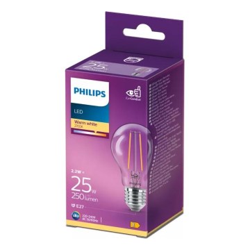Ampoule LED Vintage Philips A60 E27 2,2 W/230 V 2700 K