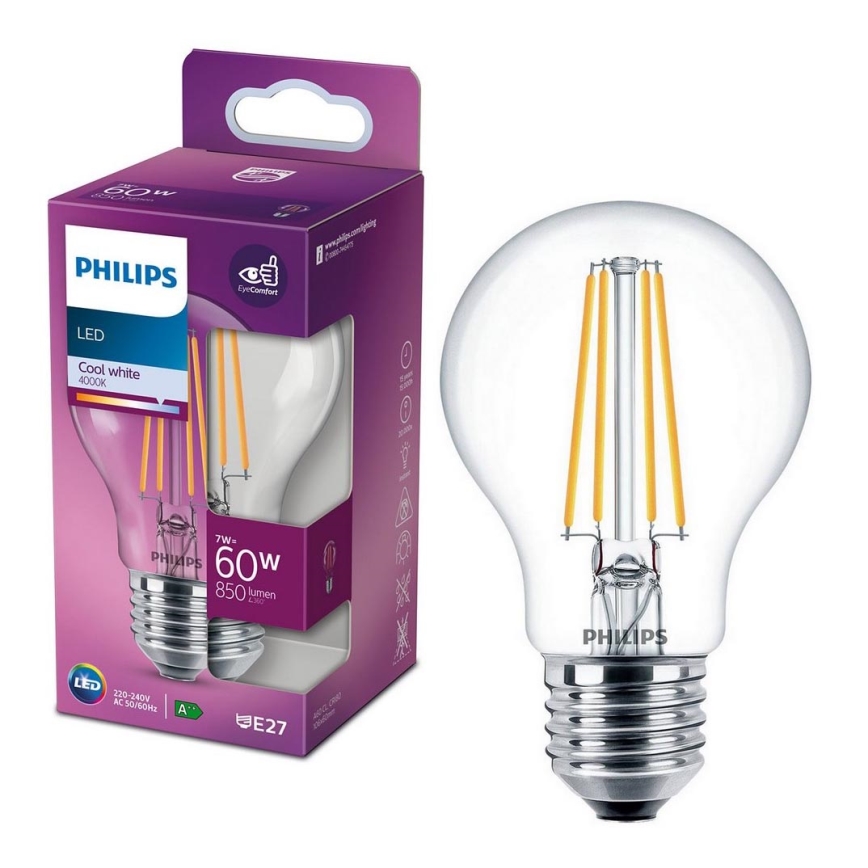 Ampoule LED VINTAGE Philips A60 E27/7W/230V 4000K