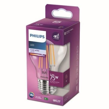 Ampoule LED VINTAGE Philips A60 E27/8,5W/230V 4000K