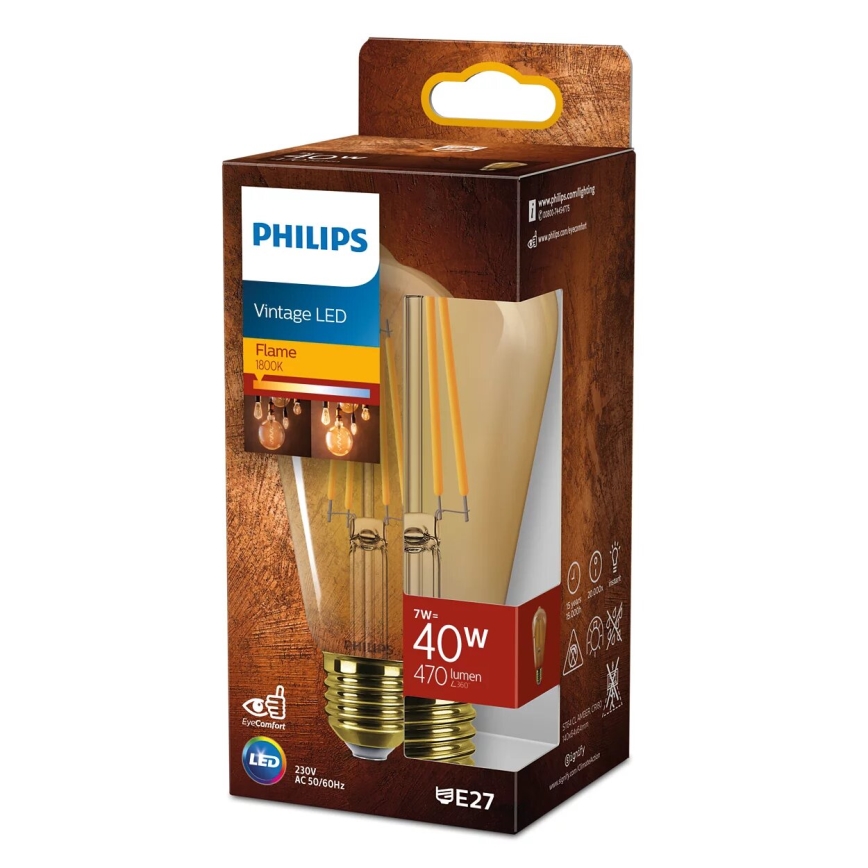 Ampoule LED VINTAGE Philips ST64 E27/7W/230V 1800K