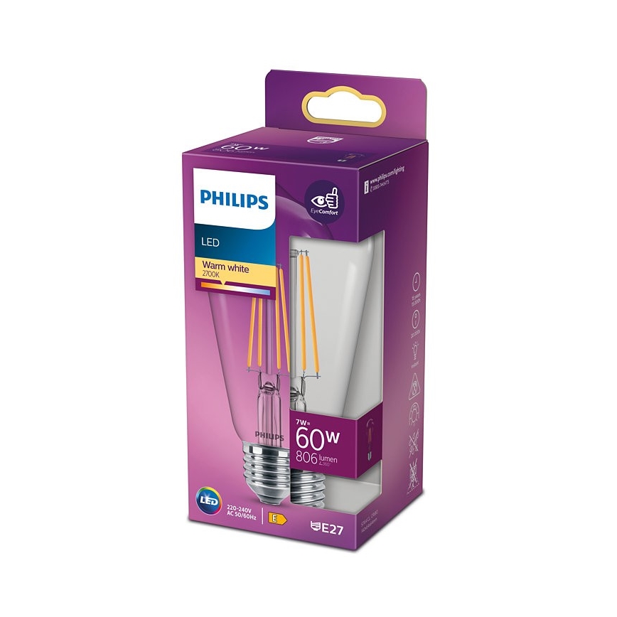 Ampoule LED VINTAGE Philips ST64 E27/7W/230V 2700K