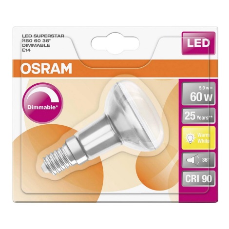 Ampoule pour projecteur LED à intensité variable E14/5,9W/230V 2700K - Osram