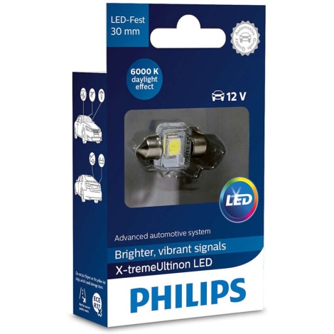 Ampoule pour voiture LED Philips X-TREME ULTINON 129416000KX1 LED SV8.5–8/0,8W/12V 6000K