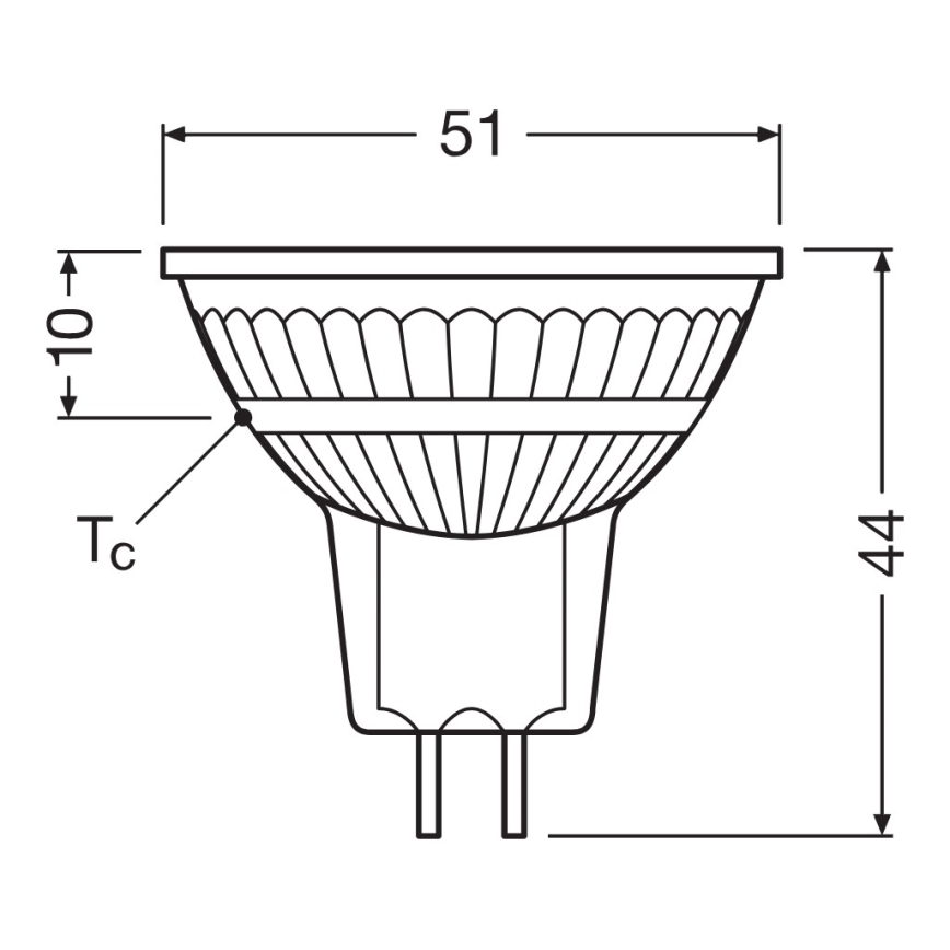 Ampoule LED dimmable réflecteur MR16 GU5,3/5,3W/12V 2700K 36° IRC 97 - Ledvance
