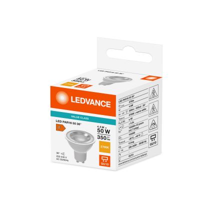 Ampoule spot LED PAR16 GU10/4,5W/230V 2700K 36° - Ledvance