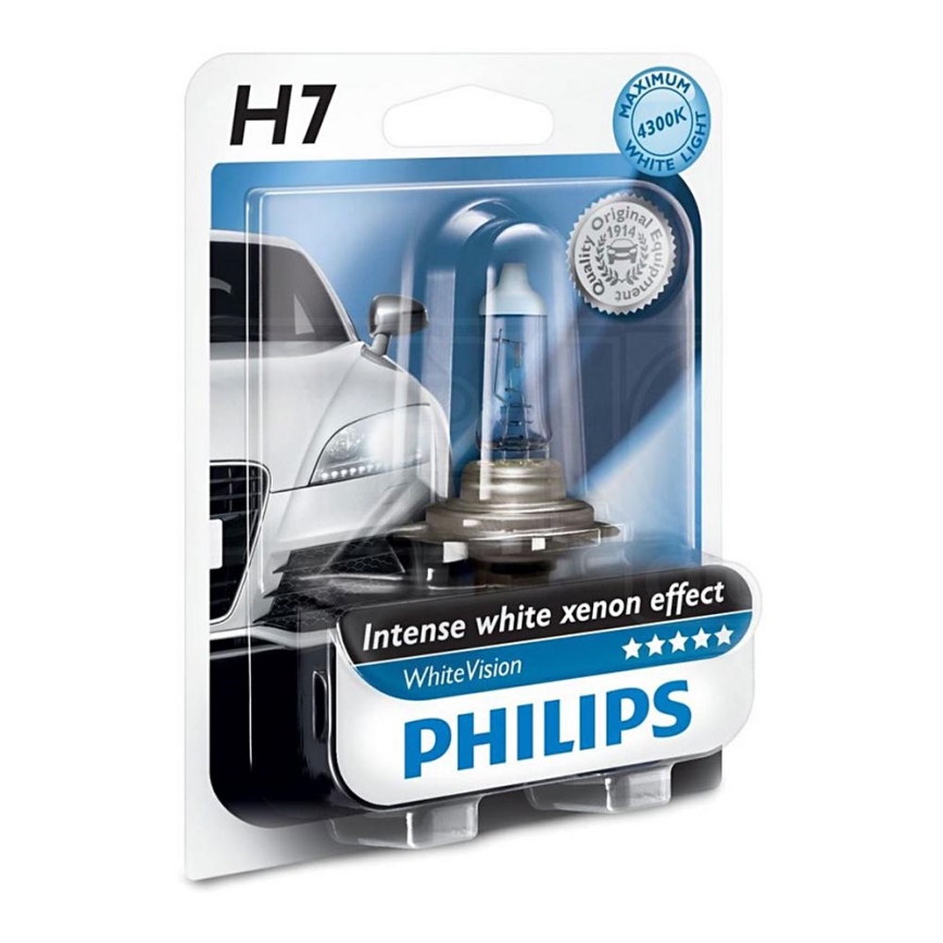 Ampoule Xenon pour voiture Philips WHITEVISION 12972WHVB1 H7 PX26d/55W/12V 3700K