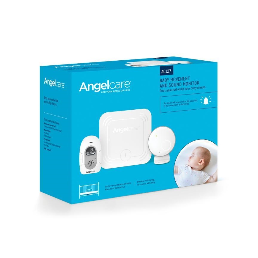 Angelcare - Lot Moniteur de respiration 16x16 cm + babyphone audio USB