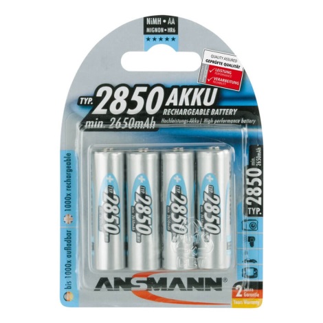 Ansmann 07522 Mignon AA - 4 st. Oplaadbare batterijen NiMH/1,2V/2850mAh