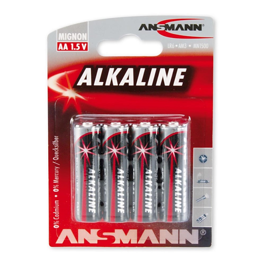 Ansmann 09629 LR6 AA RED - 4 pc Pile alcaline 1,5V