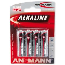 Ansmann 09629 LR6 AA RED - 4 st. Alkaline penlite batterij 1,5V